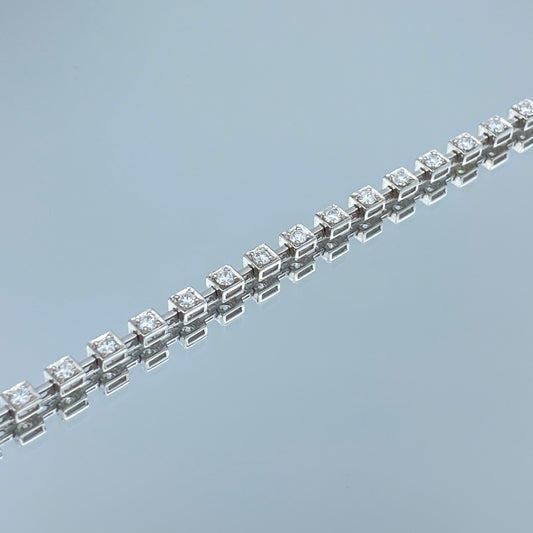 Tennis Diamond Bracelet in 14K White Gold - L and L Jewelry