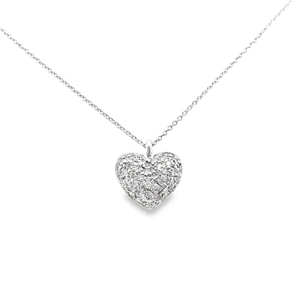 Diamond Heart Necklace in 14K White Gold