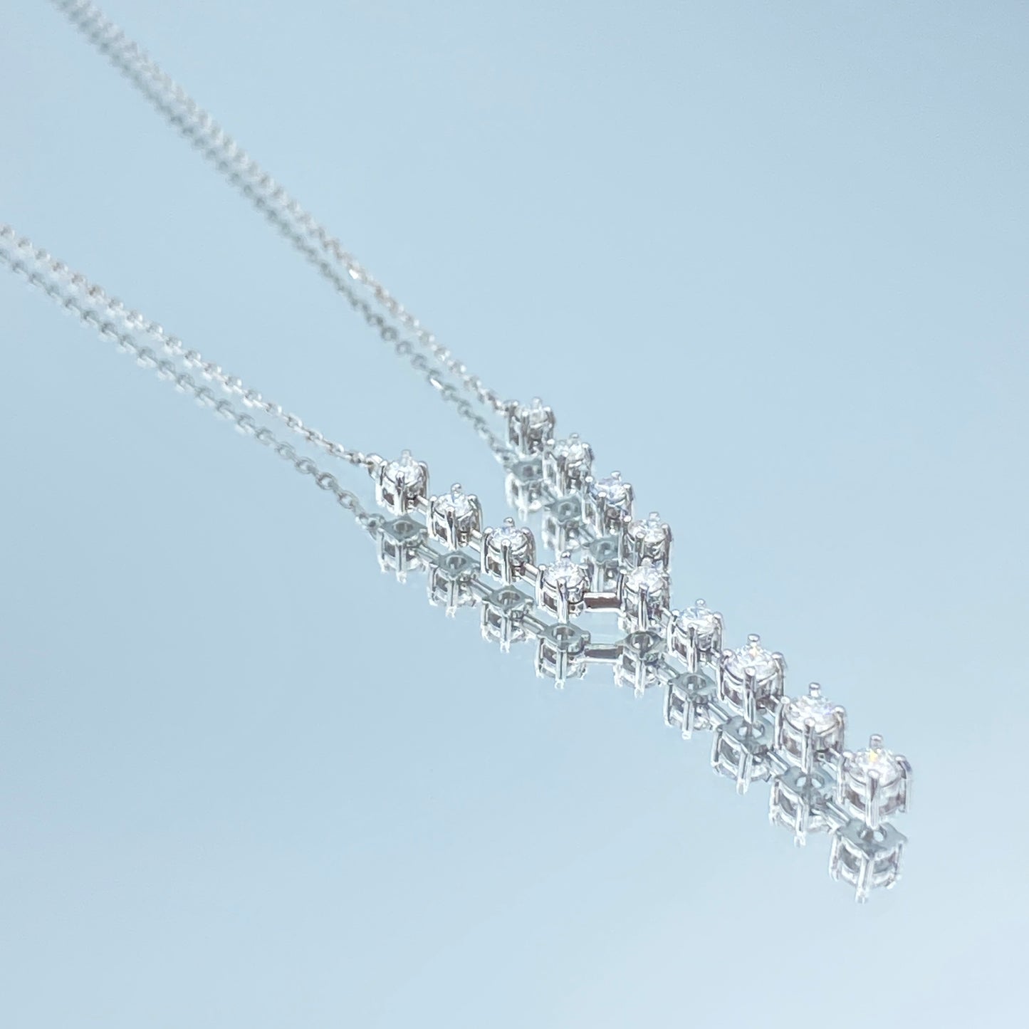 Diamond Drop Necklace in 14K White Gold - L and L Jewelry