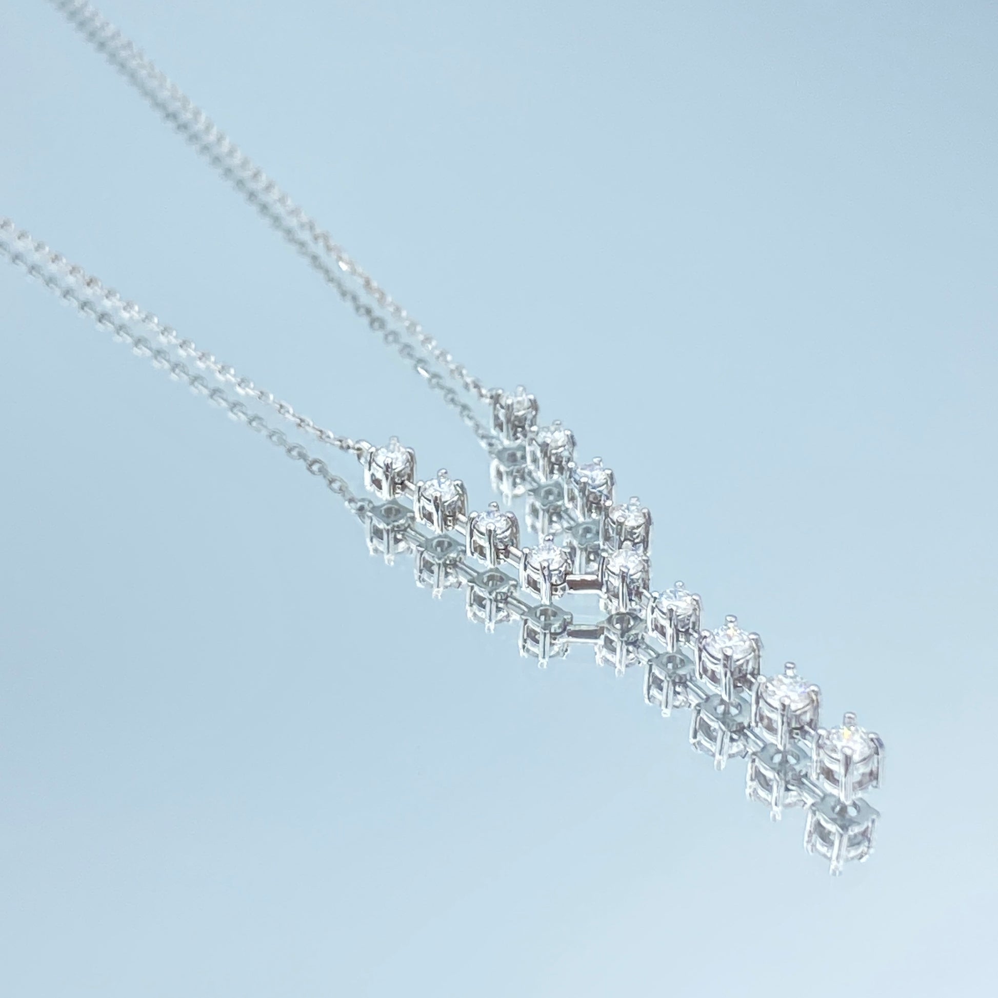 Diamond Drop Necklace in 14K White Gold - L and L Jewelry