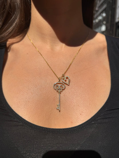 Diamond Heart Pendant in 14K Yellow Gold