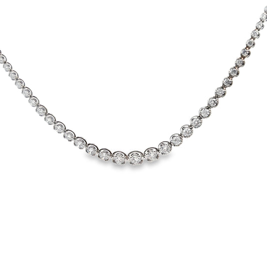 Graduated Diamond Tennis Necklace in 14K White Gold