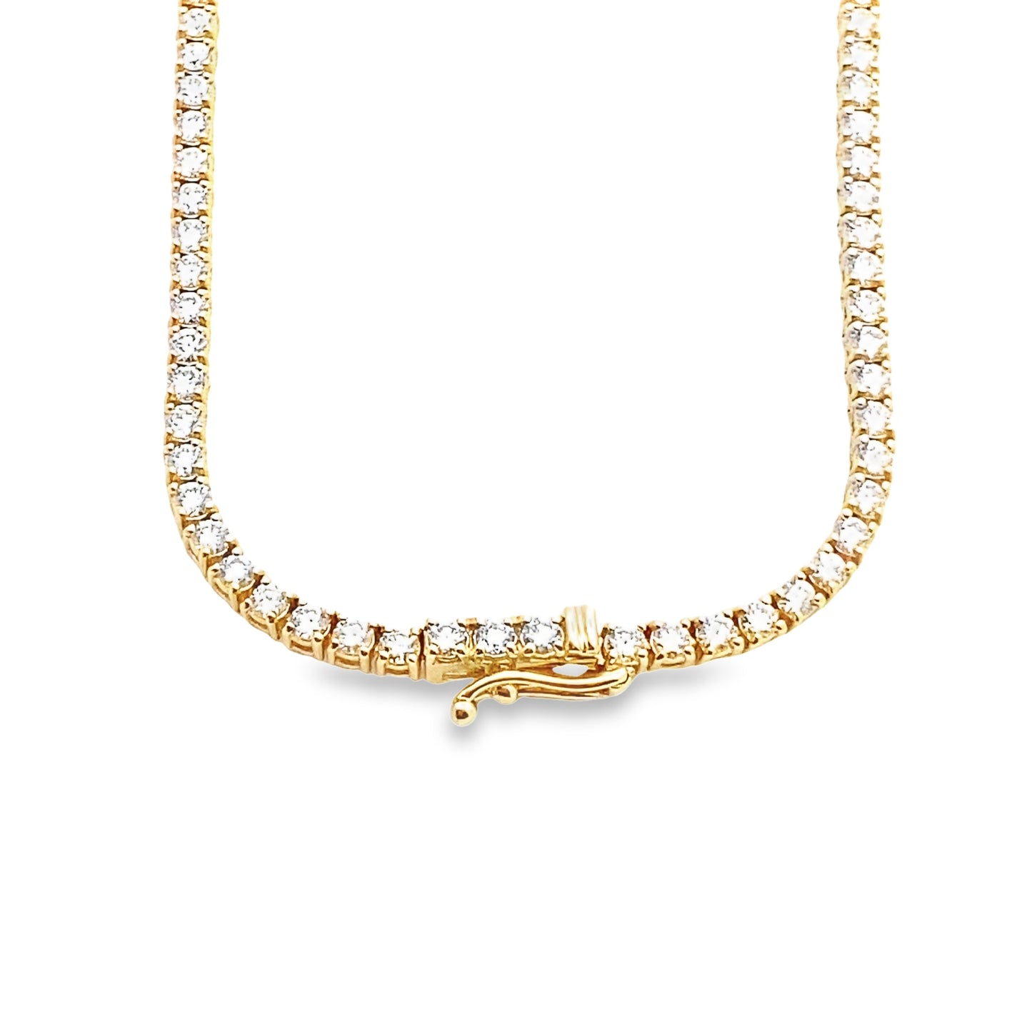 LKS Diamond Tennis Necklace in 14K Yellow Gold