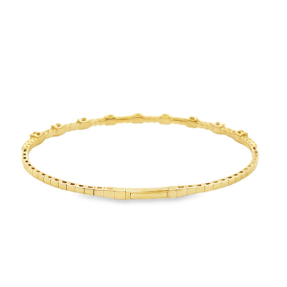 Sapphire and Diamond Flexible Bangle Bracelet in 14K Yellow Gold