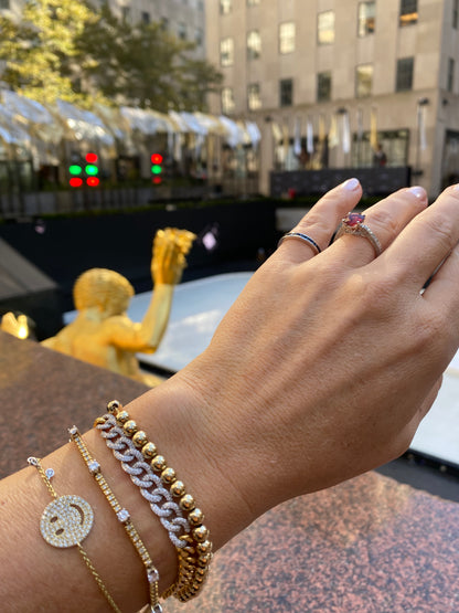 Sapphire and Yellow Gold Bead Bracelet