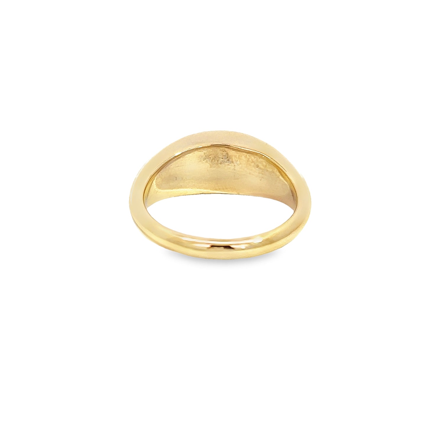 Three-Stone Diamond Spaceship Ring in 14K Yellow Gold