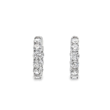 Inside-Out Diamond Hoop Earrings in 14K White Gold