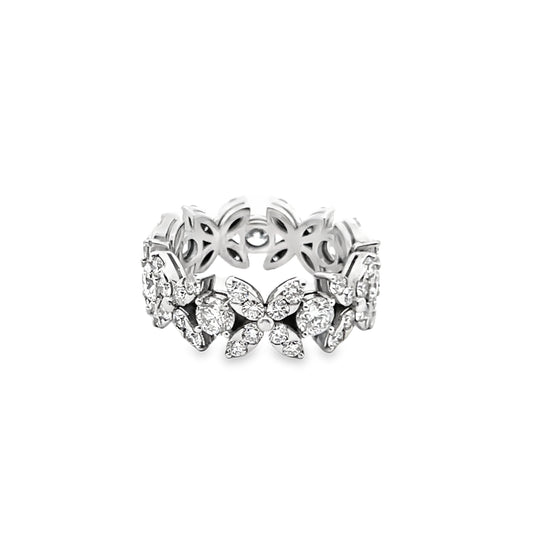 XOXO  Diamond Statement Eternity Ring in 18K White Gold