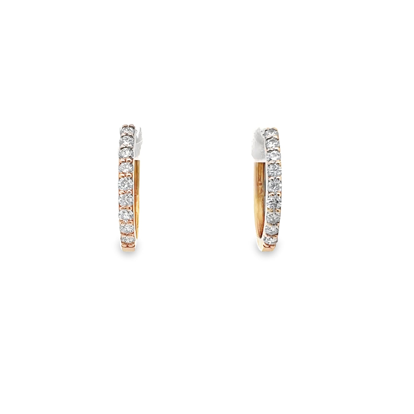 Diamond Huggie Hoop Earrings in 14K Yellow Gold