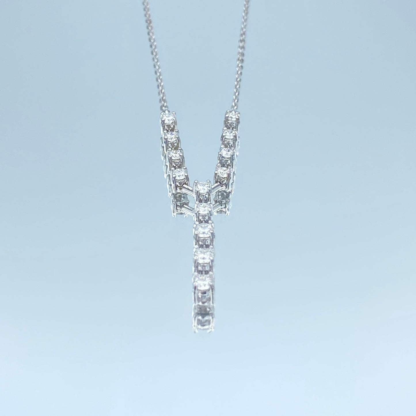 Diamond Drop Necklace in 14K White Gold - L and L Jewelry