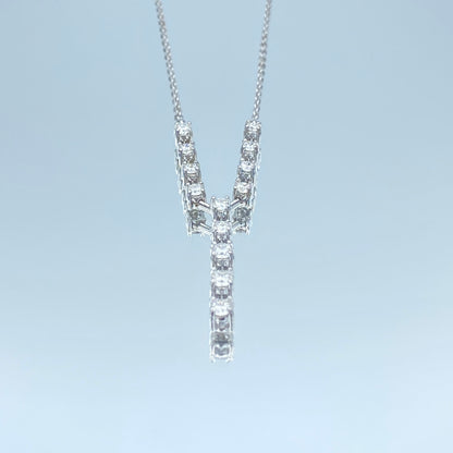 Diamond Drop Necklace in 14K White Gold - L and L Jewelry