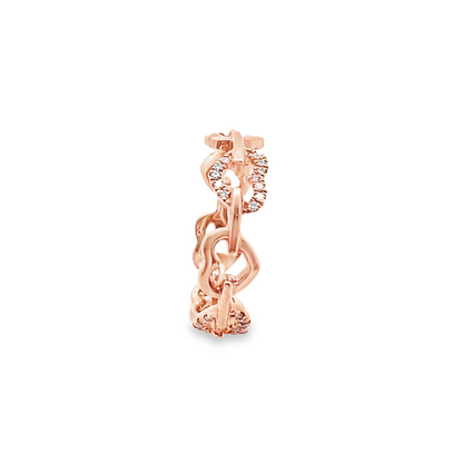 Diamond Heart Link Ring in 14K Rose Gold
