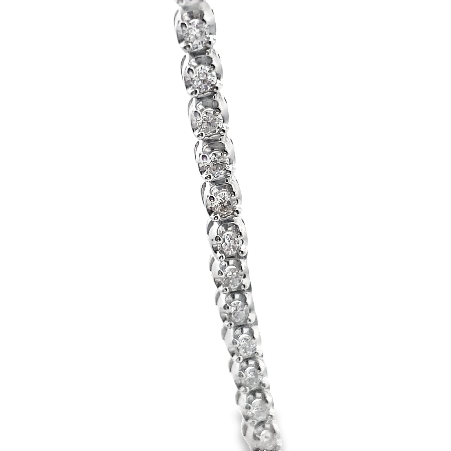 Cupcake Design Diamond Tennis Necklace in 14K White Gold