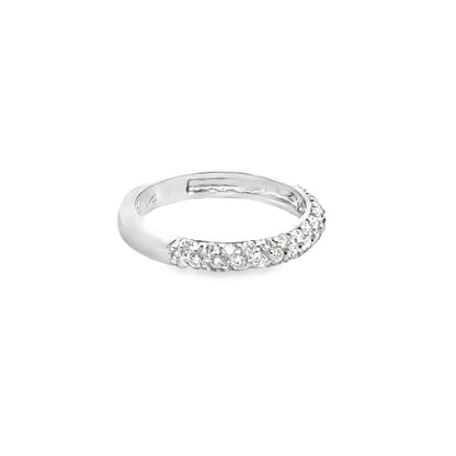 Halfway Diamond Pave Ring in 14K White Gold