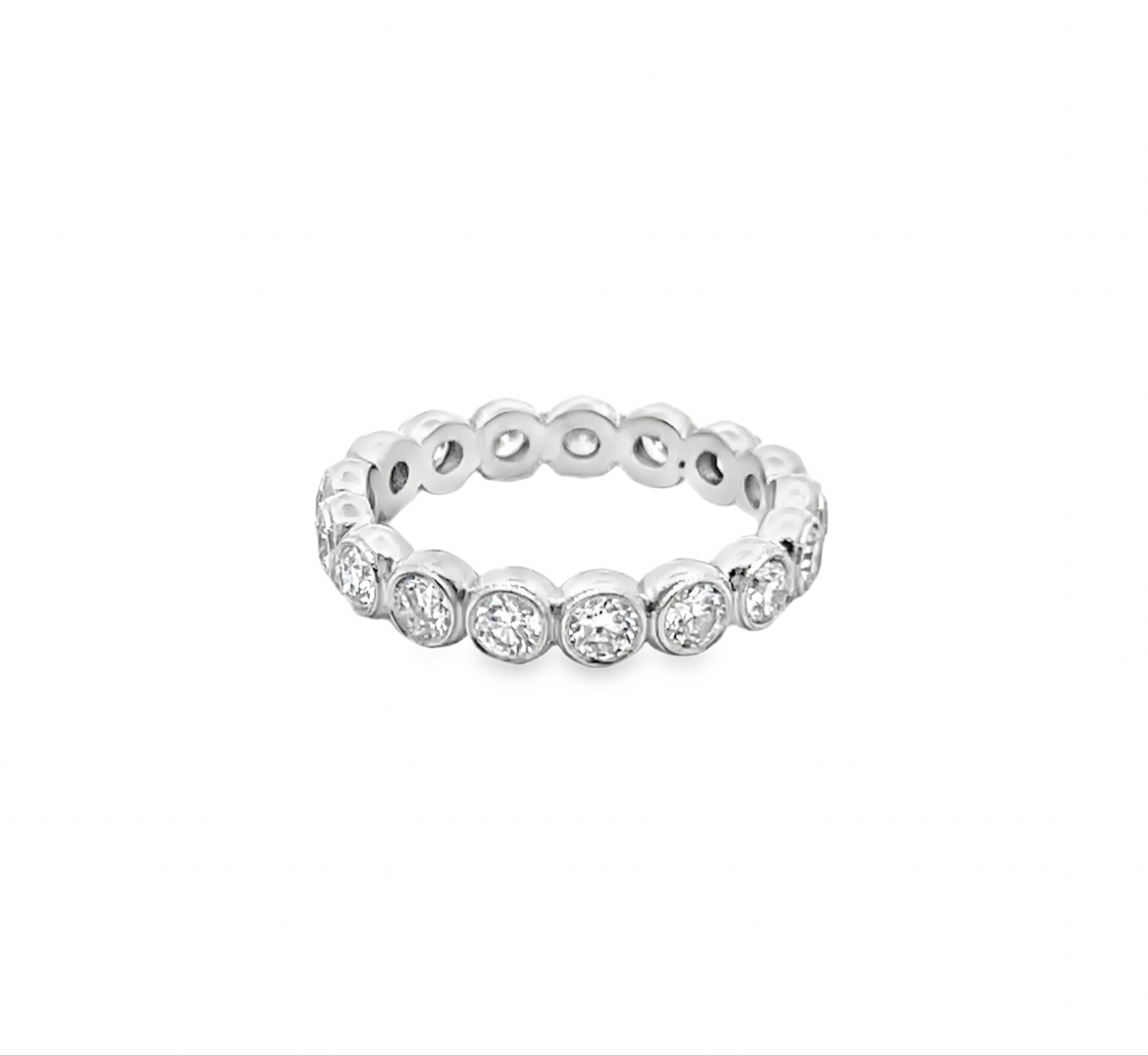 Diamond Bezel Eternity Ring in 14K White Gold