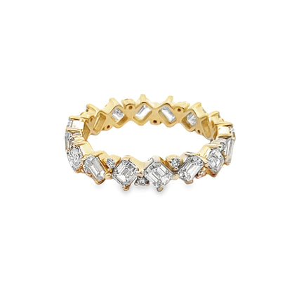 Emerald-Cut Diamond Eternity Ring in 14K Yellow Gold