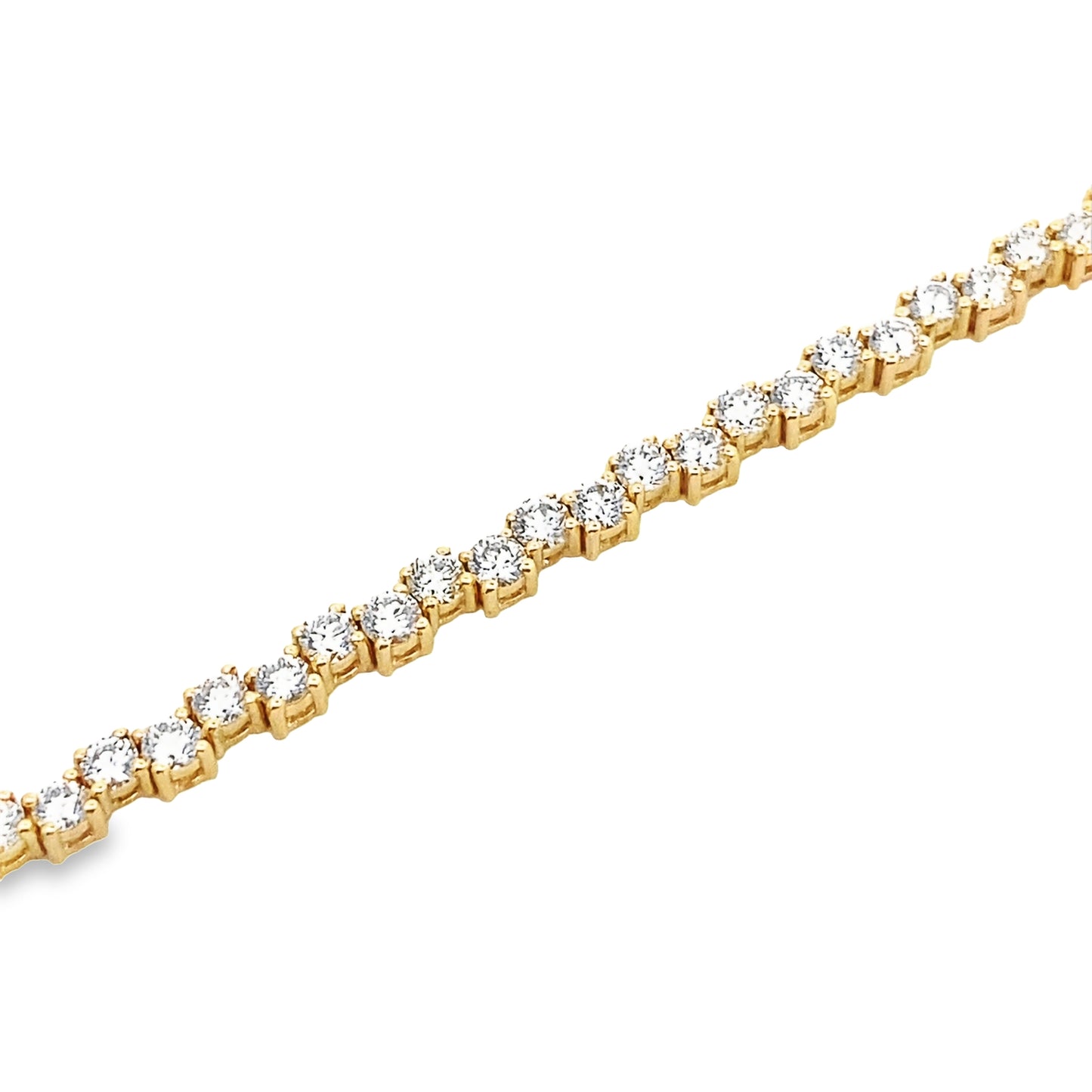 Staggered 14K Gold Diamond Tennis Bracelet