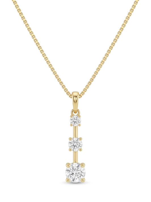 Flexible Diamond Gradual Linear Pendant in 14K Yellow Gold