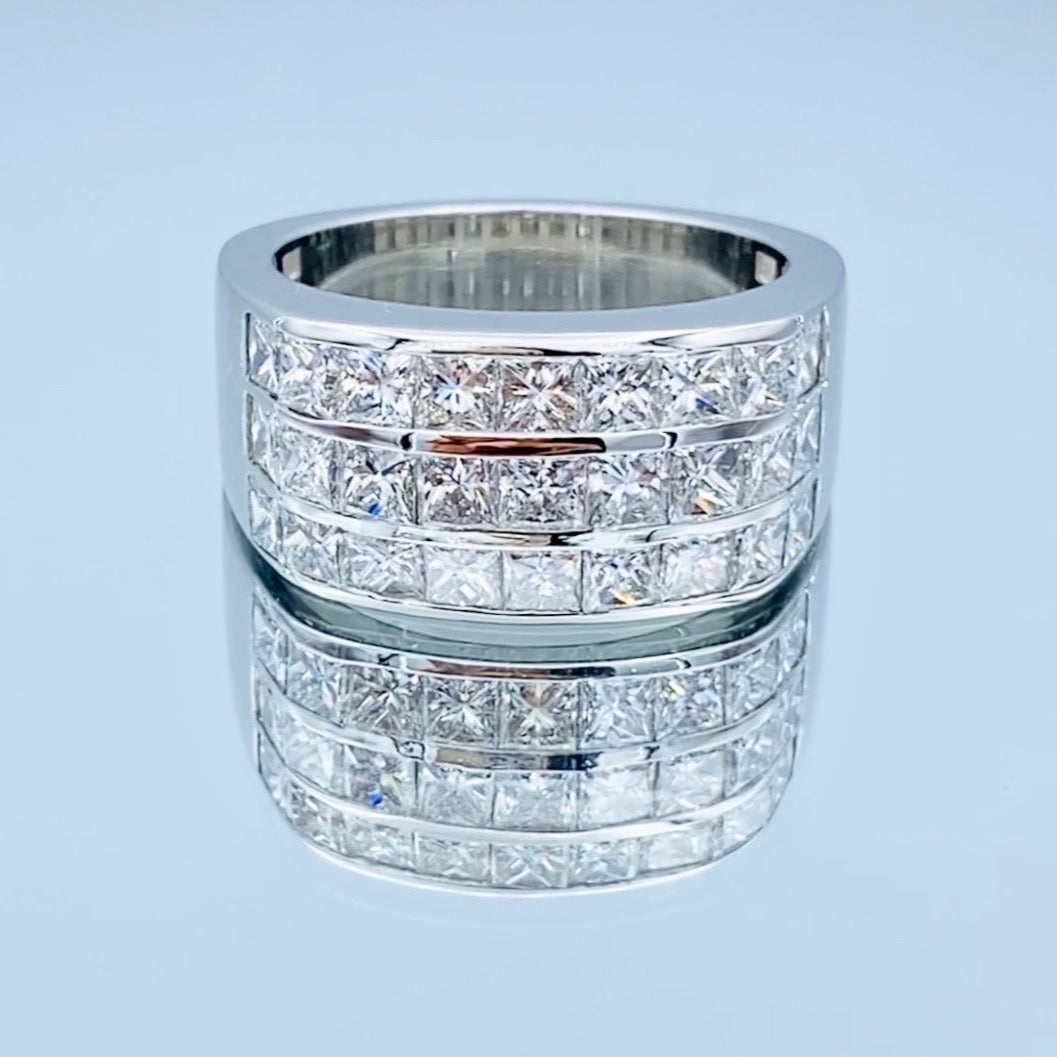 Princess-Cut Diamond Men’s Ring in Platinum - L and L Jewelry