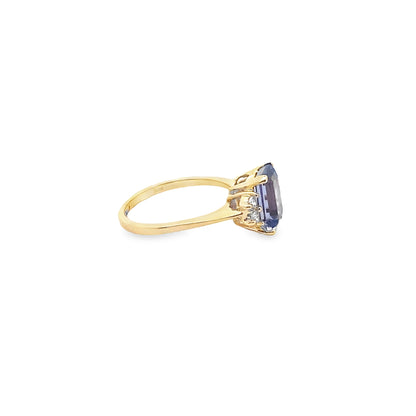 Tanzanite and Diamond Ring in 14K Yellow Gold