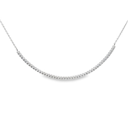 Halfway Diamond Tennis Chain Necklace in 14K Gold