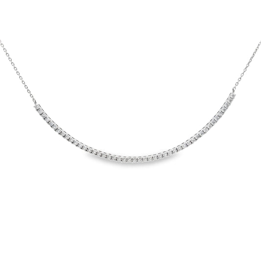 Half-Circle Diamond Curved Bar Chain Necklace in 14K Gold