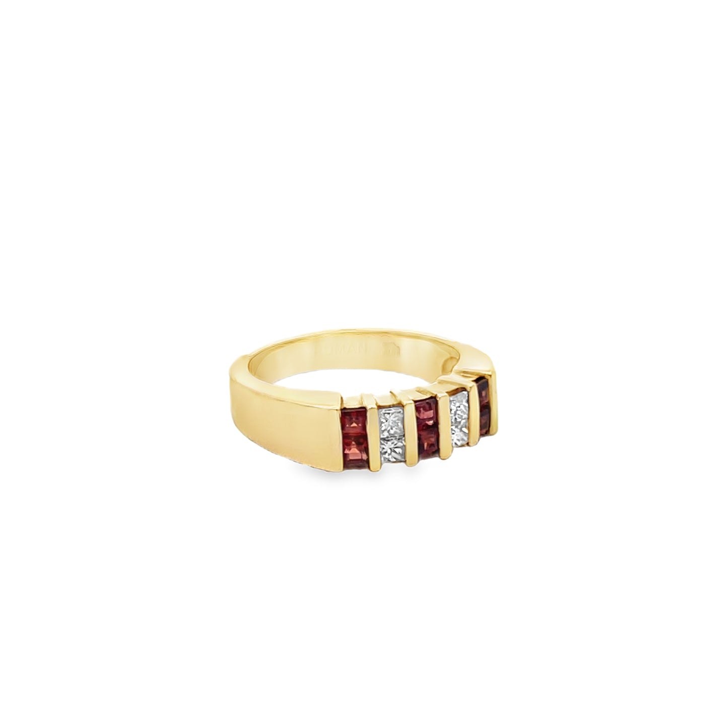 Princess-Cut Brown Tourmaline and Diamond Ring in 14K Yellow Gold