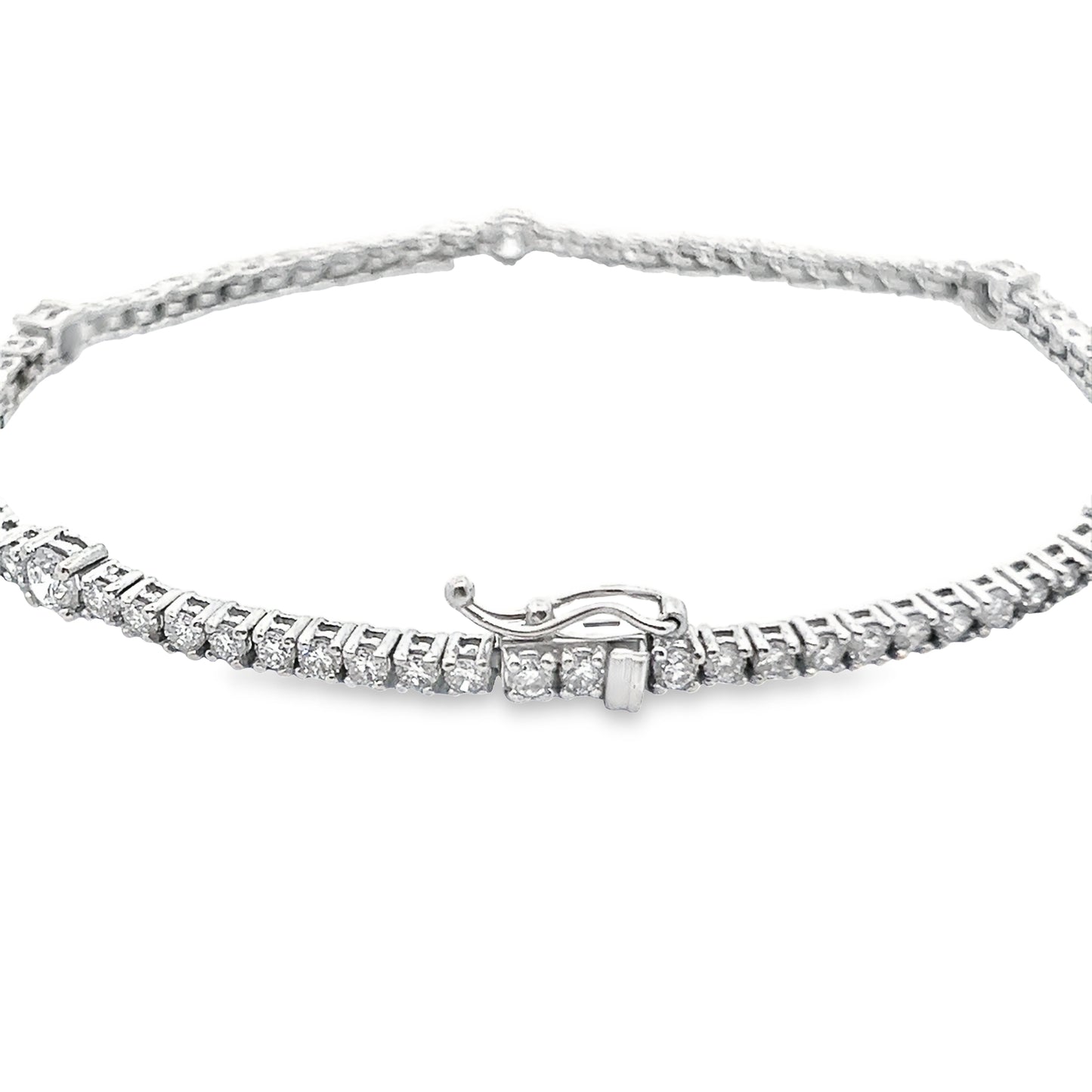 Alternating Round Diamond Tennis Bracelet in 14K Gold