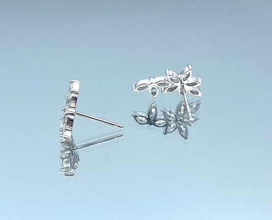 Diamond Crawler Earrings in 14K White Gold