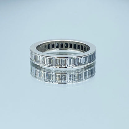 Diamond Baguette-Cut Eternity Ring in Platinum - L and L Jewelry