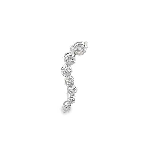 Curved Diamond Ear Crawler Earrings in 14K Gold