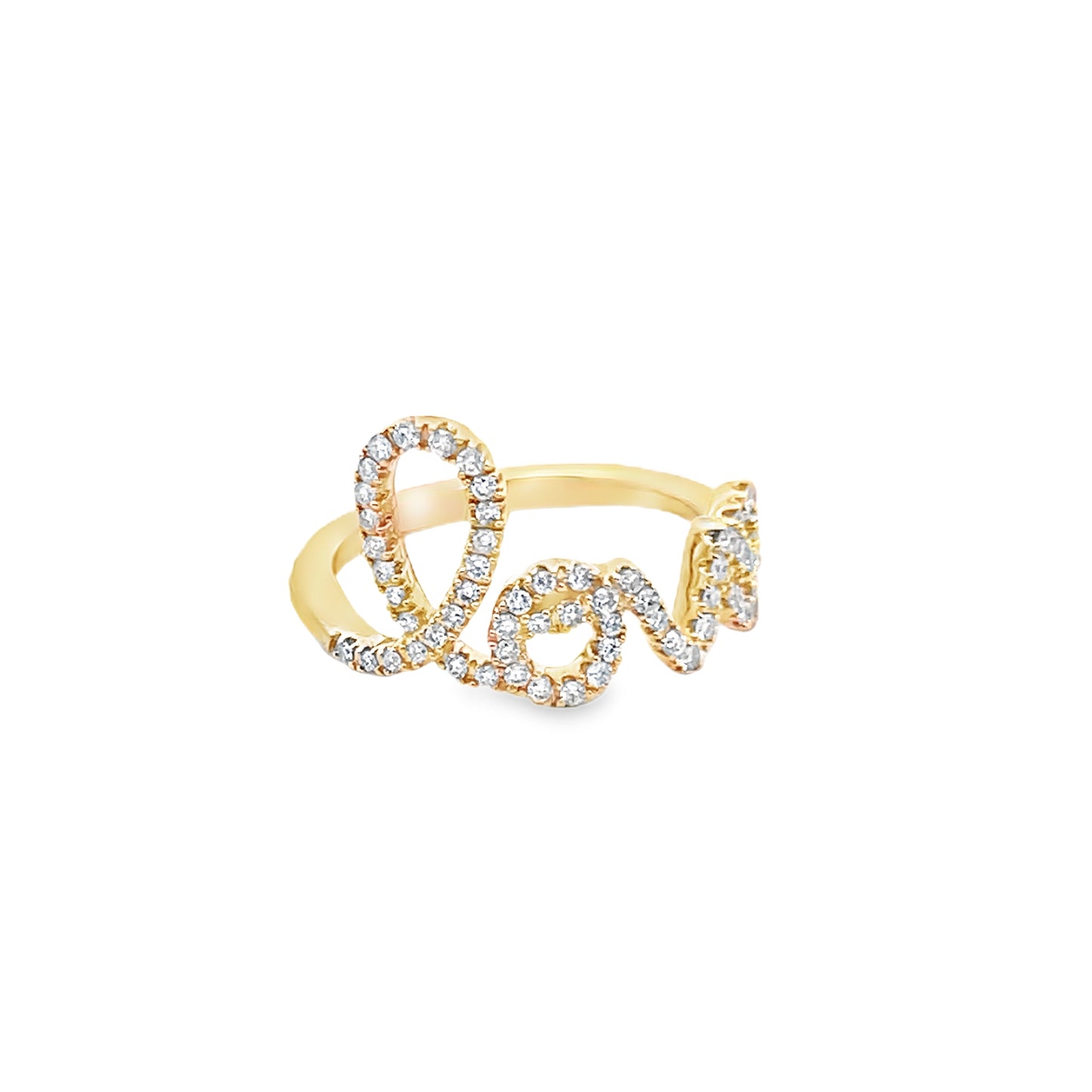 Love Diamond Ring in 14K Yellow Gold