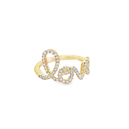 Love Diamond Ring in 14K Yellow Gold