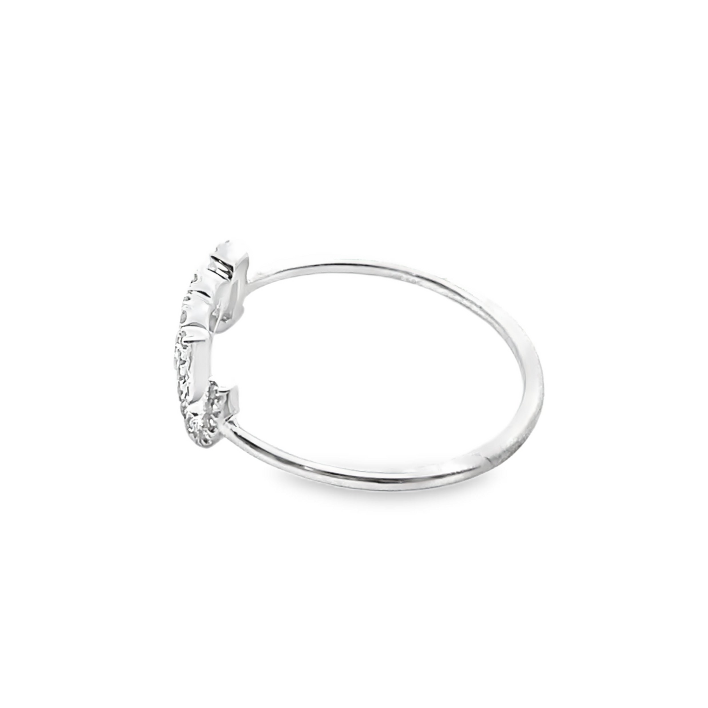 Diamond “I love you” Ring in 14K White Gold