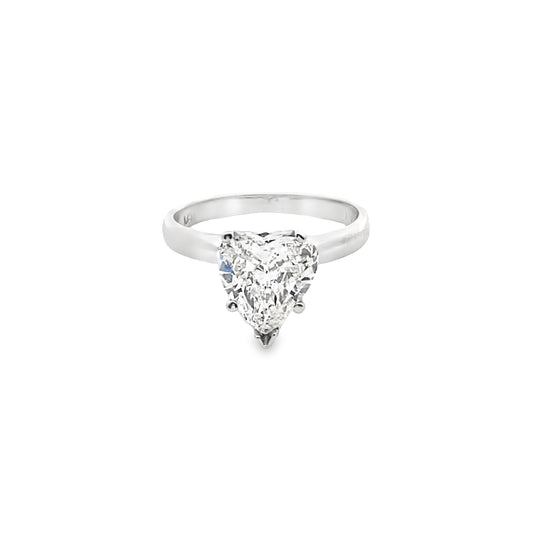 Heart Shape Diamond Engagement Ring in 14K White Gold