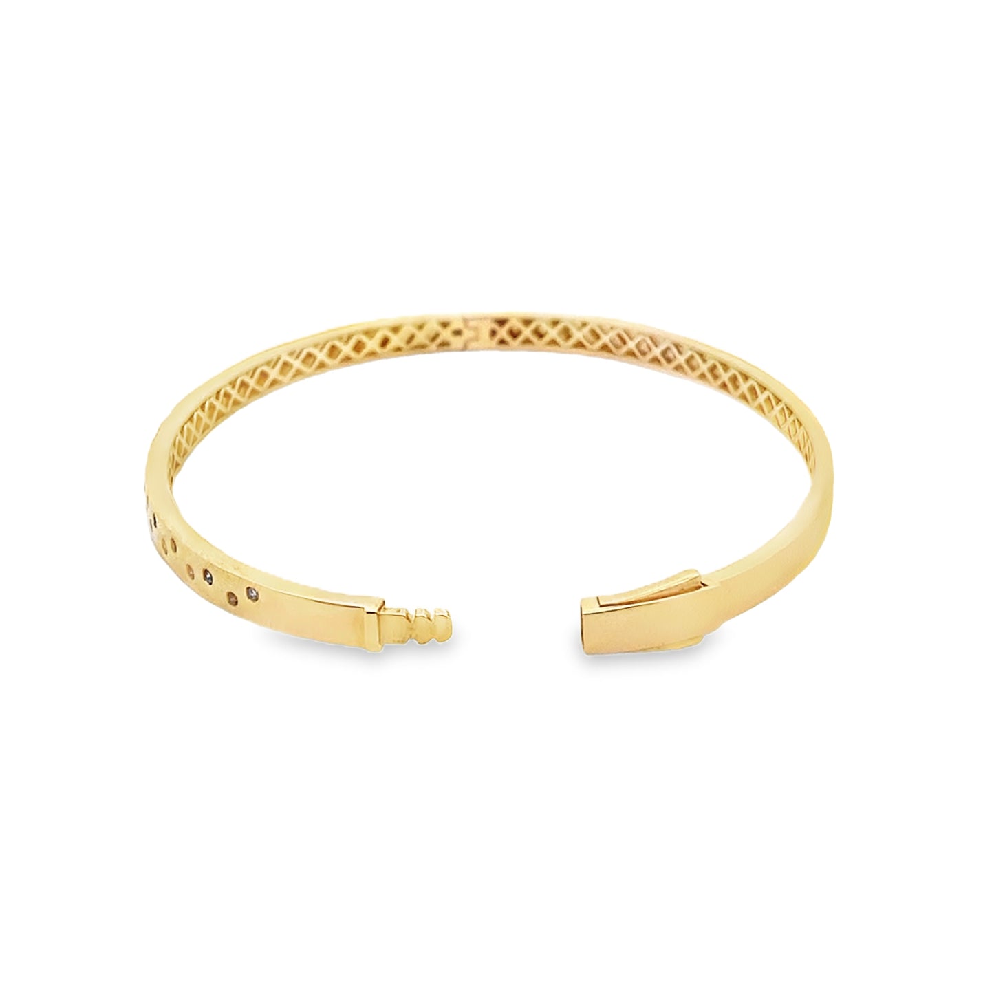 Diamond Encrusted Bangle in 14K Yellow Gold