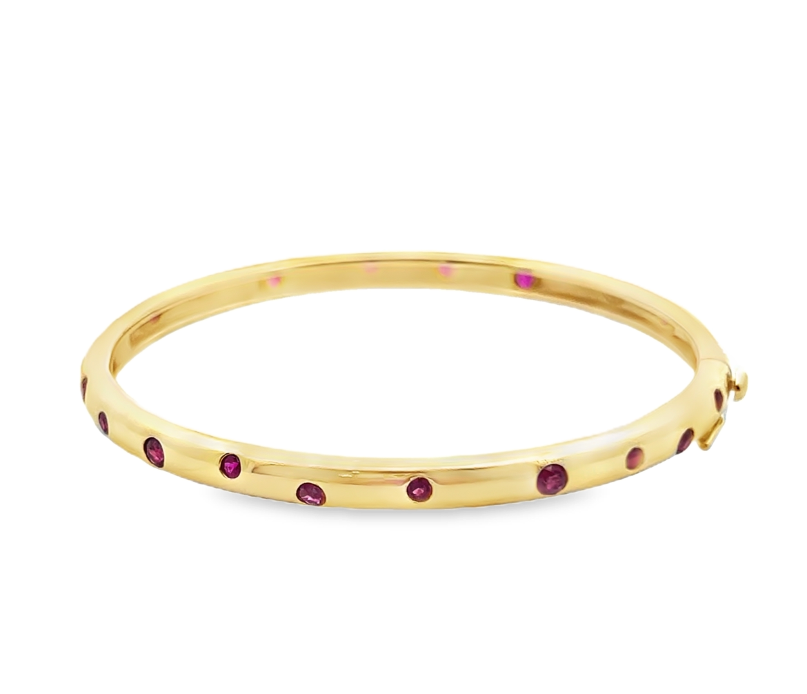 Ruby and 14K Gold Bangle Bracelet