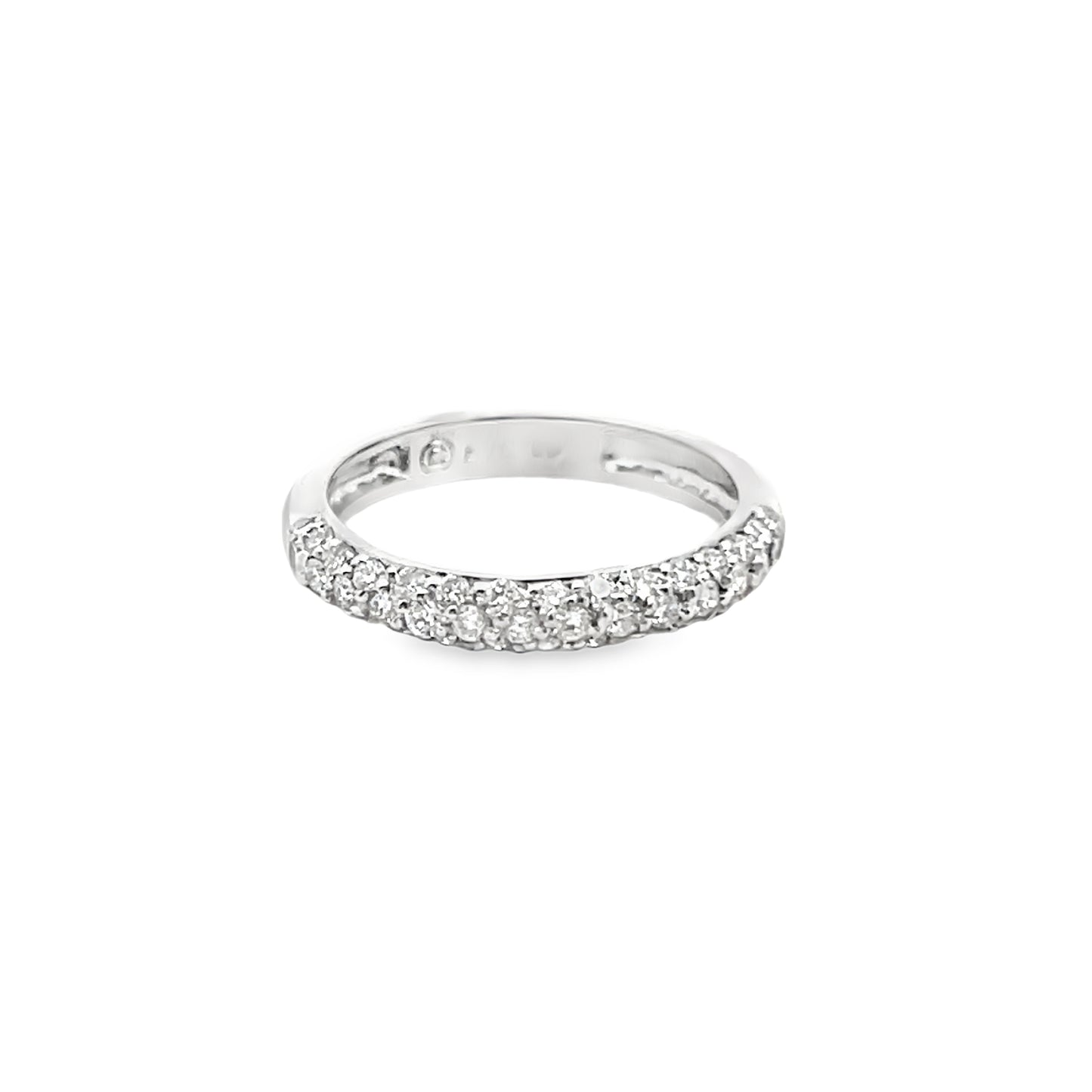 Halfway Diamond Pave Ring in 14K White Gold