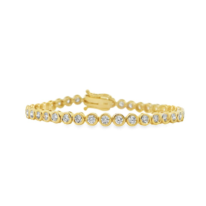 Bezel Set Round Diamond Tennis Bracelet