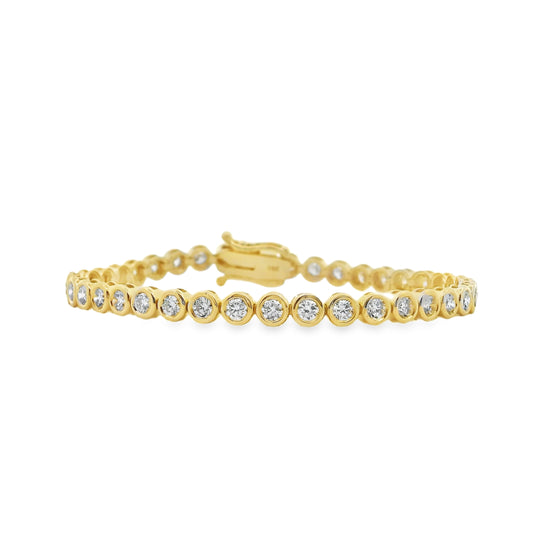 Bezel Set Round Diamond Tennis Bracelet