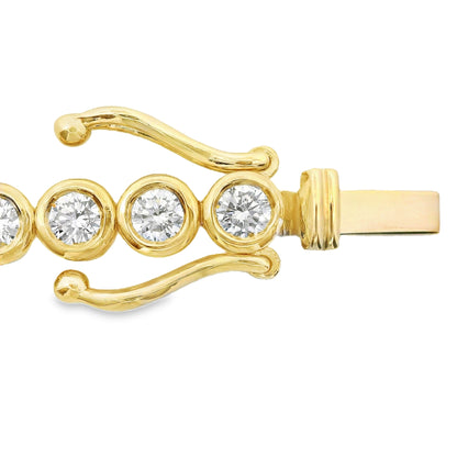 Bezel Set Round Diamond Tennis Bracelet