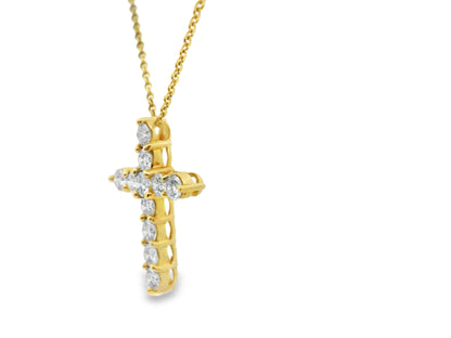 Diamond Cross Large Pendant Necklace in 14K White Gold