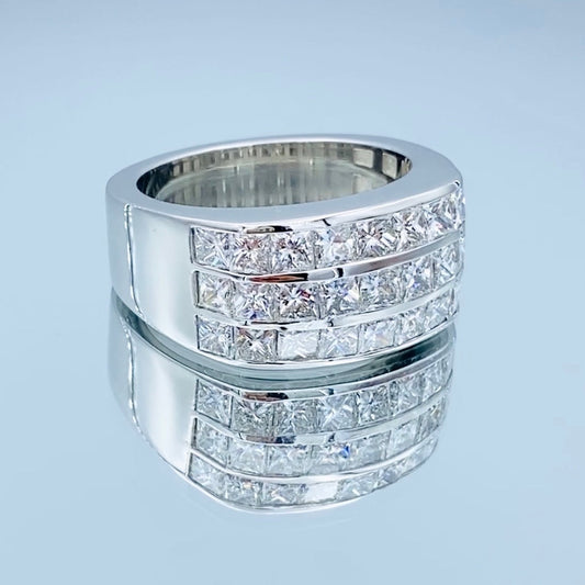 Princess-Cut Diamond Men’s Ring in Platinum - L and L Jewelry