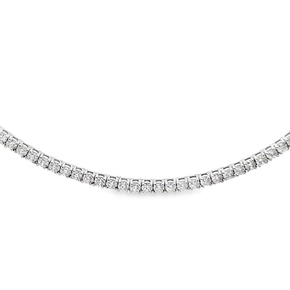 Halfway Diamond Tennis Chain Necklace in 14K Gold