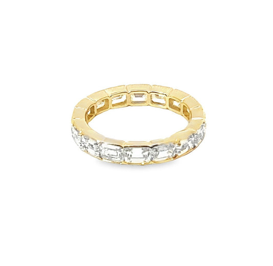 East West Emerald-Cut Diamond Eternity Band in 14K Yellow Gold