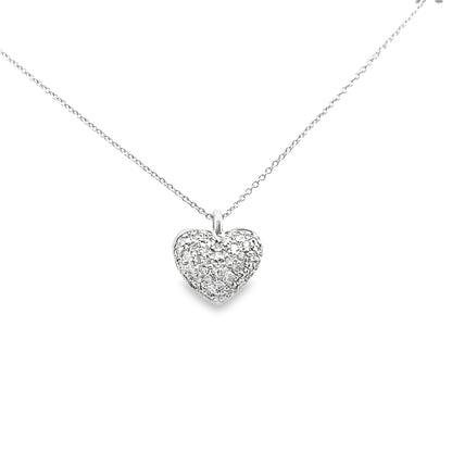 Diamond Heart Necklace in 14K White Gold