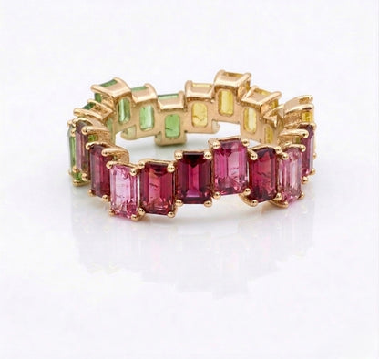 Tourmaline Eternity Ring in 14K Yellow Gold