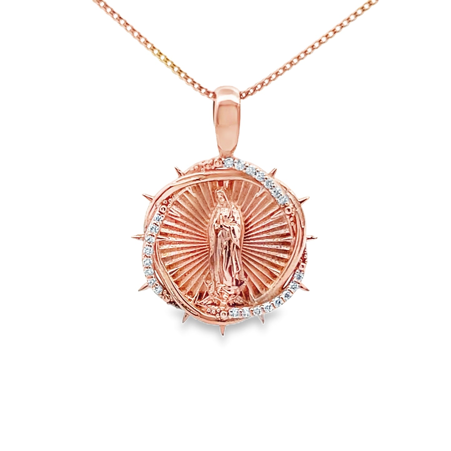 Saint Mary Diamond and 14K Gold Pendant