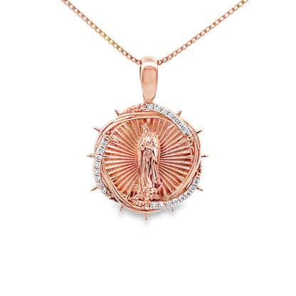 Saint Mary Diamond and 14K Gold Pendant