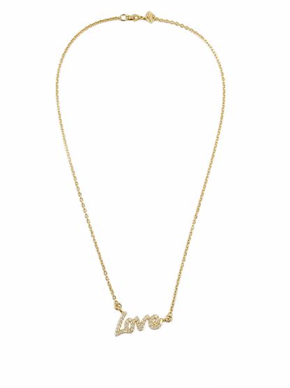 Cursive Love Diamond Pendant in 14K Yellow Gold